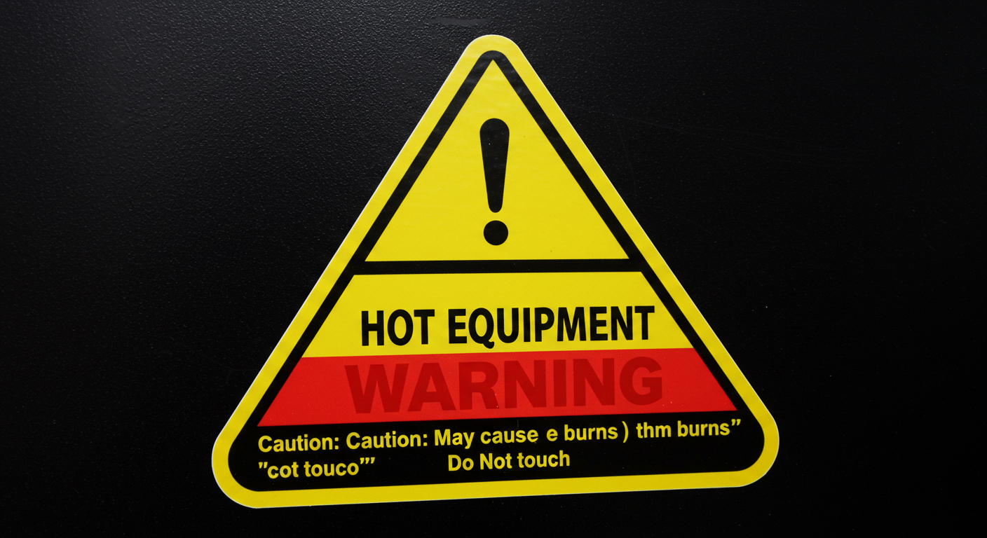 熱い機器警告ステッカー