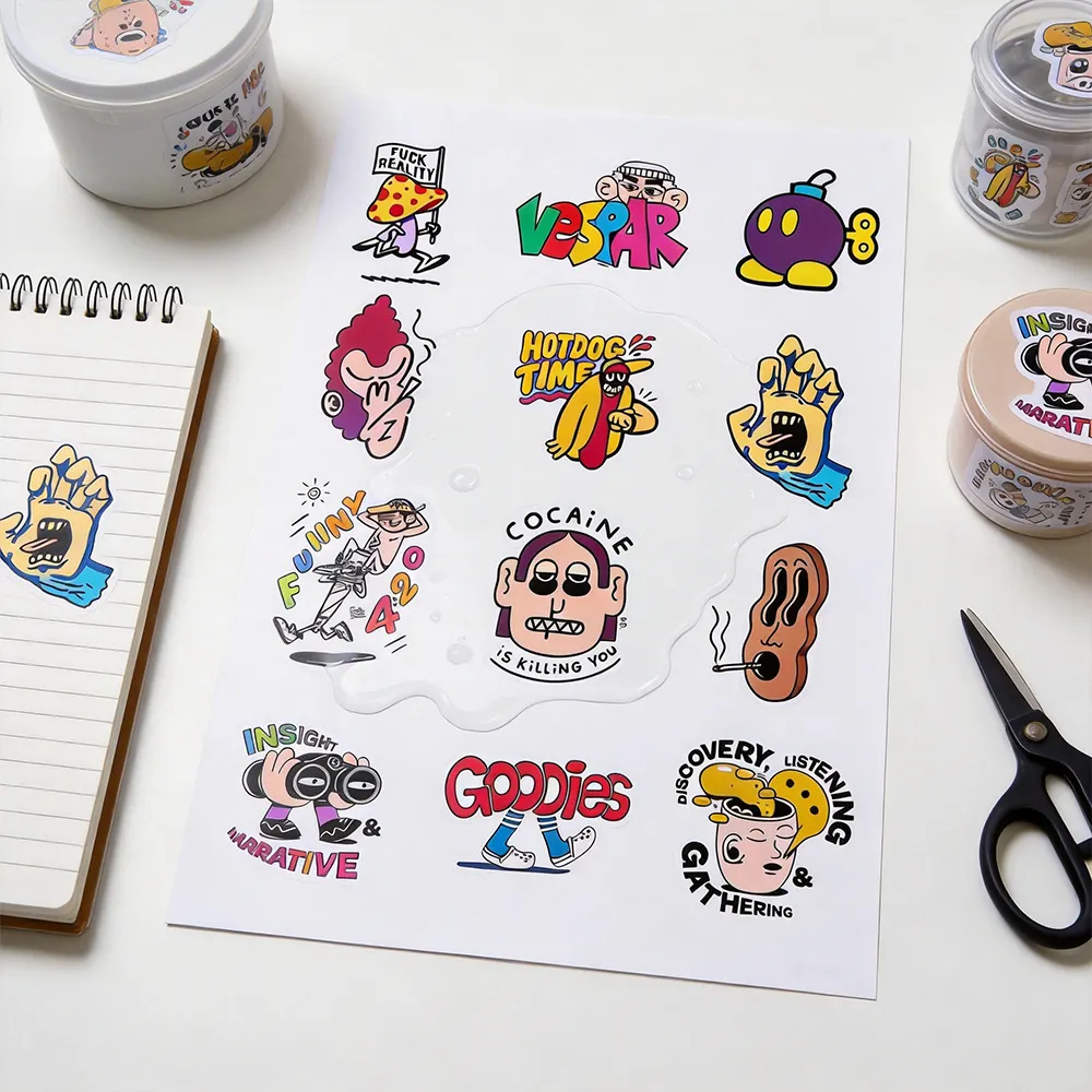 透明なビニールステッカーシート