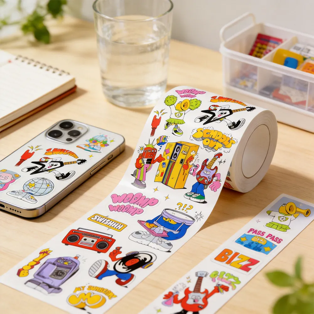 フルカラーのステッカーロール