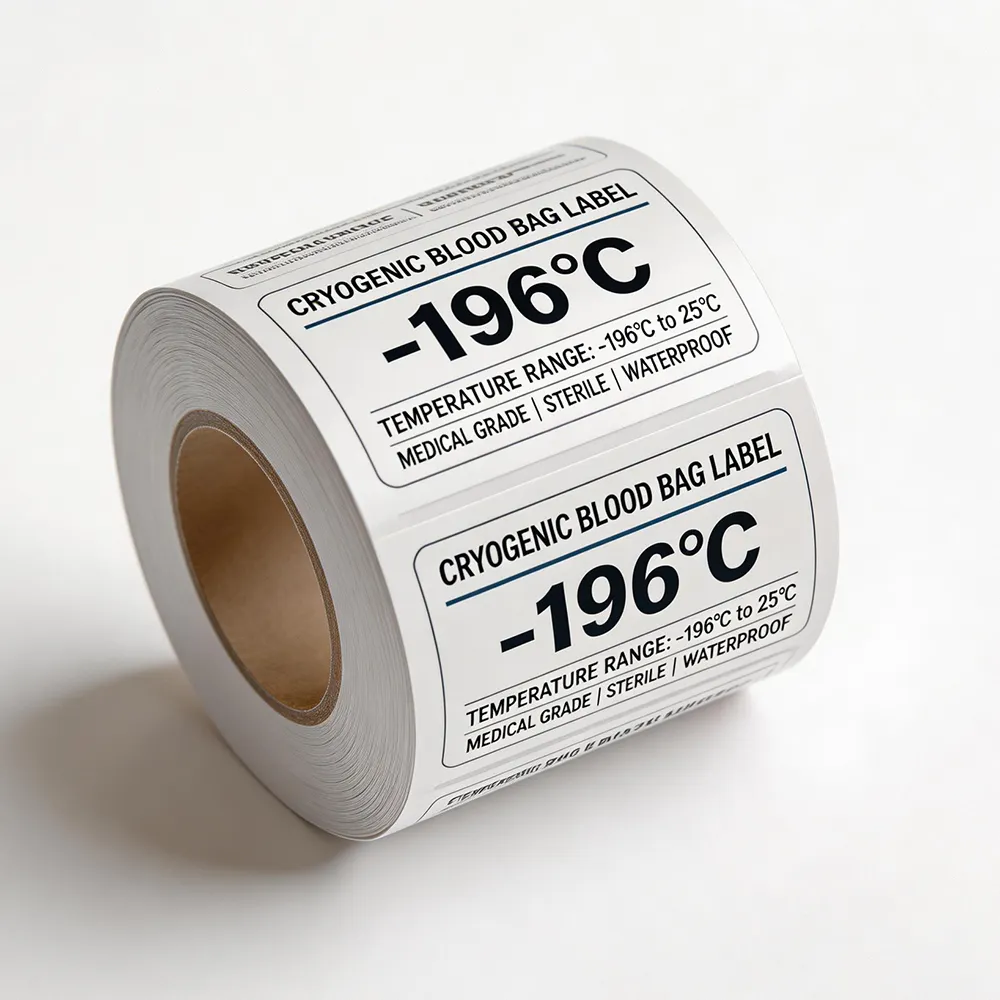 血液保存用の低温ラベル -196°C